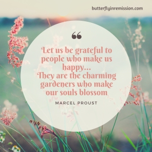 grateful to those who make us happy marcel proust butterfly in remission blogger amwriting
